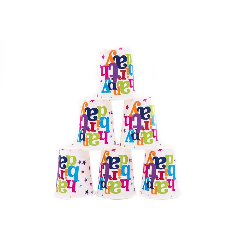 Birthday Party Paper Cups (6pc)Assorted