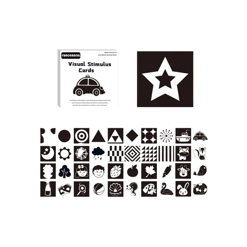 Black/White Star Vision Stimulation Flash Cards