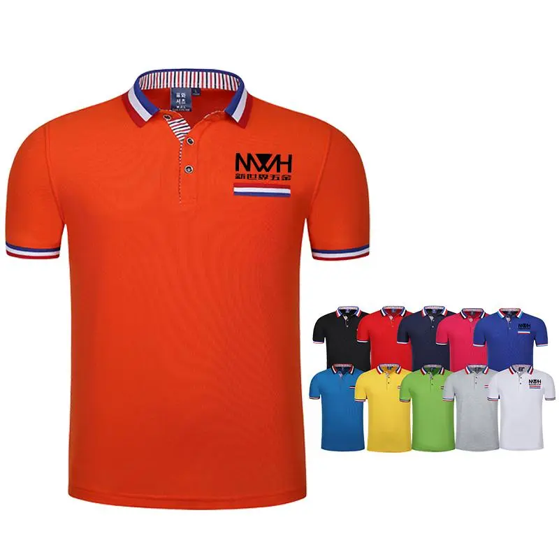 Short-Sleeved Polo Shirt With Colourful Stripes On Collar, Inner Collar, Inner Placket, Front Pocket And Sleeve Edge1000 