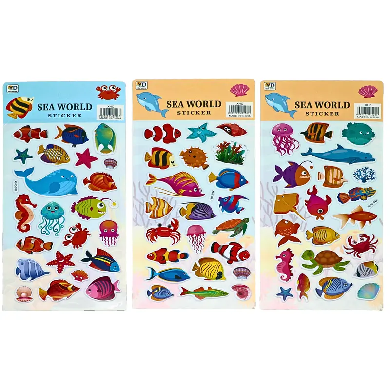 Underwater Animals Design 3D StickersAssorted