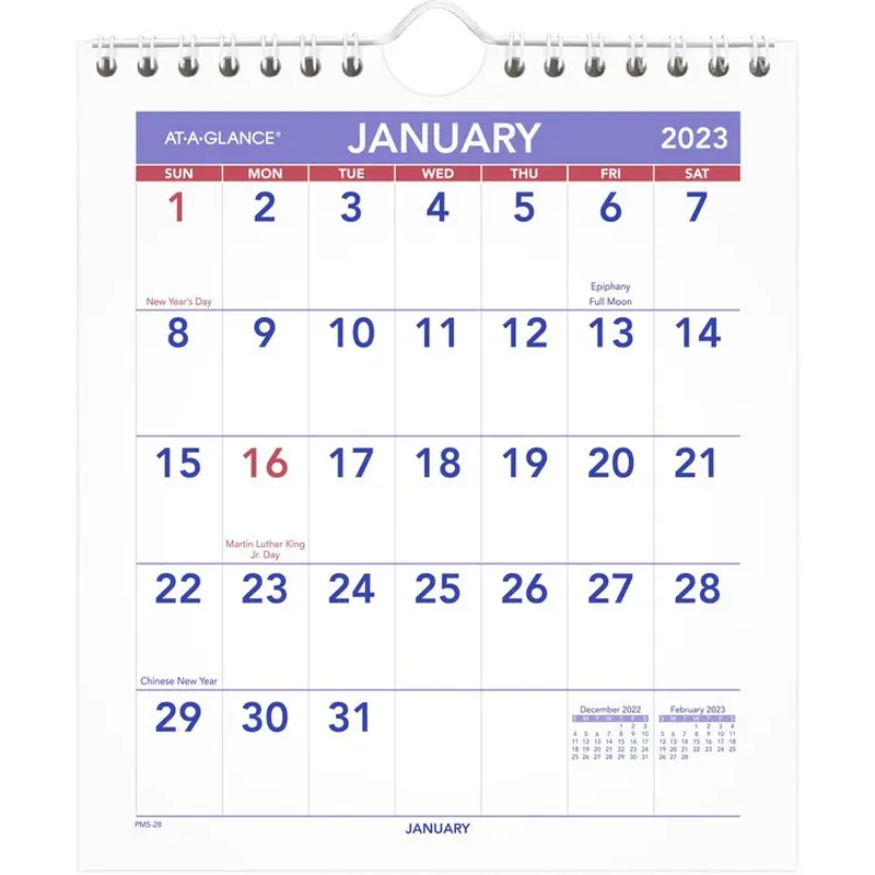 At-A-Glance Mini Wall/Desk Monthly Calendar [SKU - AAGPM528]EA