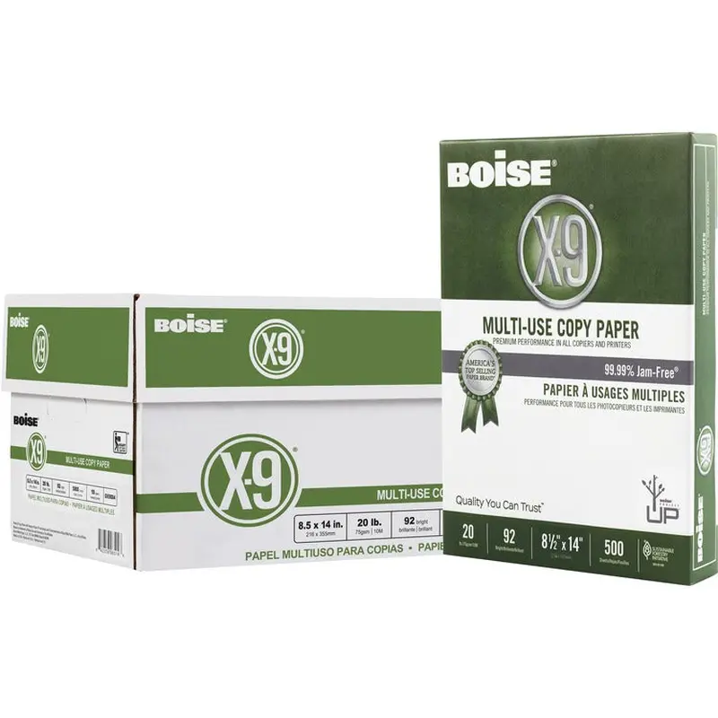 BOISE X-9 Multi-Use Copy Paper, 8.5" x 14" Legal, 92 Bright White, 20 lb., 10 Ream Carton (5,000 Sheets) [SKU - CASOX9004]CT