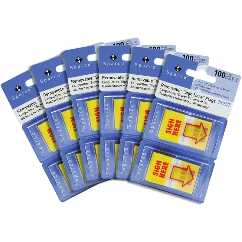 Sparco Pop-up Sign Here Flags in Dispenser [SKU - SPR19255]BX