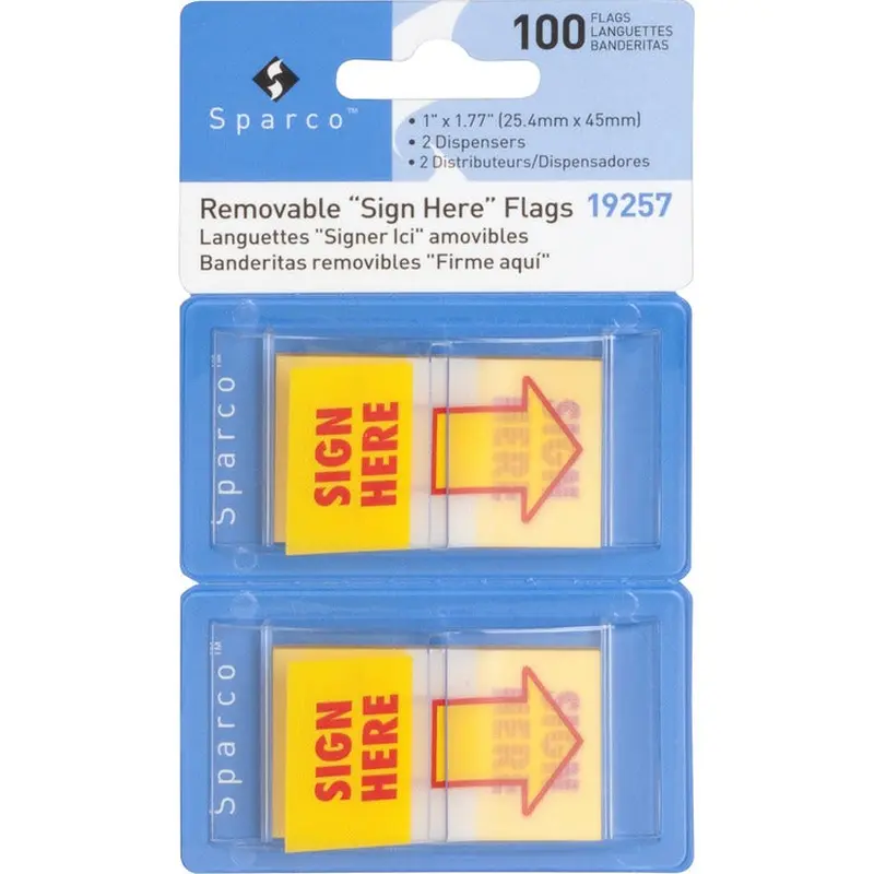 Sparco Pop-up Sign Here Flags in Dispenser [SKU - SPR19257]PK