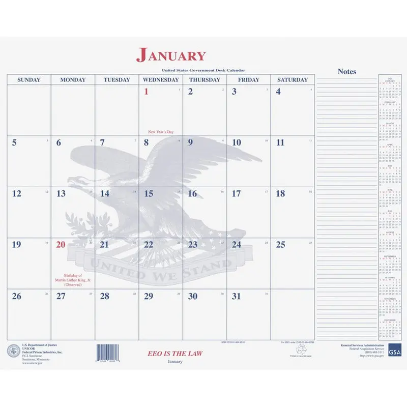Unicor Blotter Style Monthly Calendar Pad [SKU - UCR6648789]EA