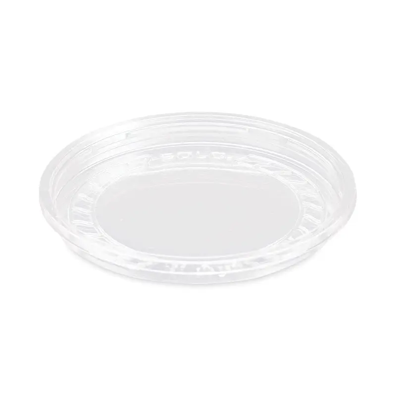 Bare Eco-Forward RPET Deli Container Lids, ProPlanet Seal, Recessed Lid, Fits 8 oz, Clear, Plastic, 50/Pack, 10 Packs/Carton