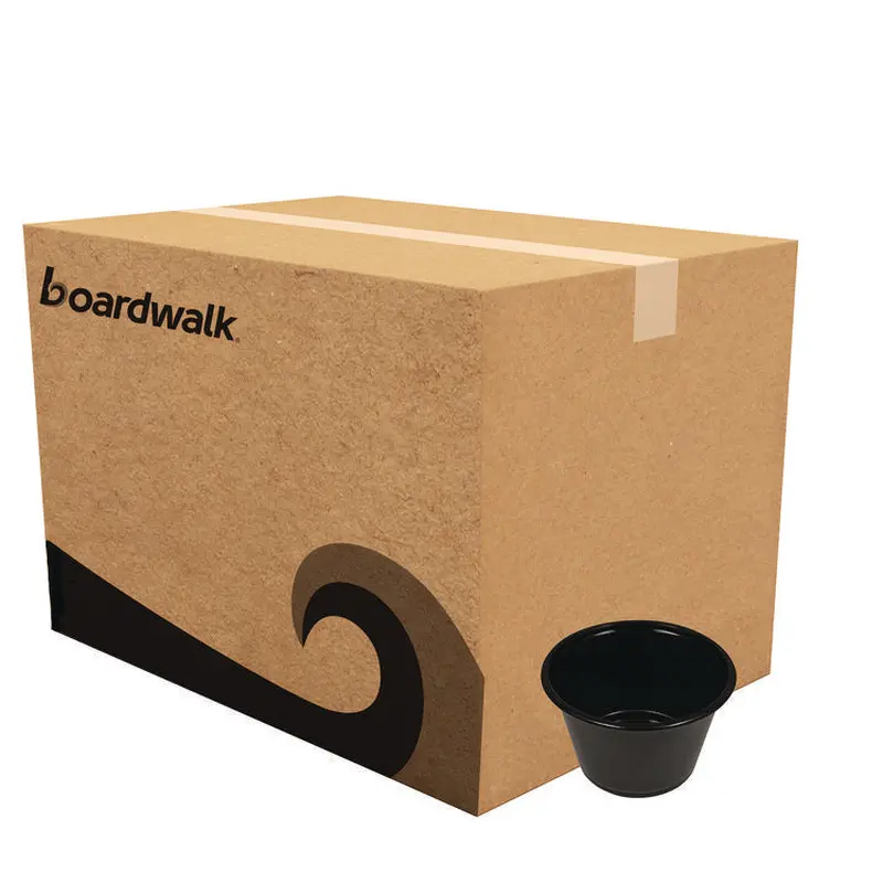 Souffle/Portion Cups, 4 oz, Black, 2,500/Carton