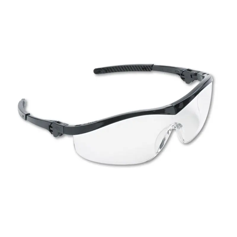 Storm Wraparound Safety Glasses, Black Nylon Frame, Clear Lens, 12/Box