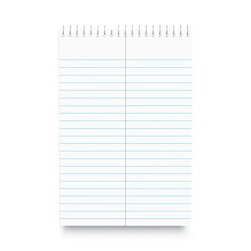 Steno Pads, Gregg Rule, Red Cover, 80 White 6 x 9 Sheets