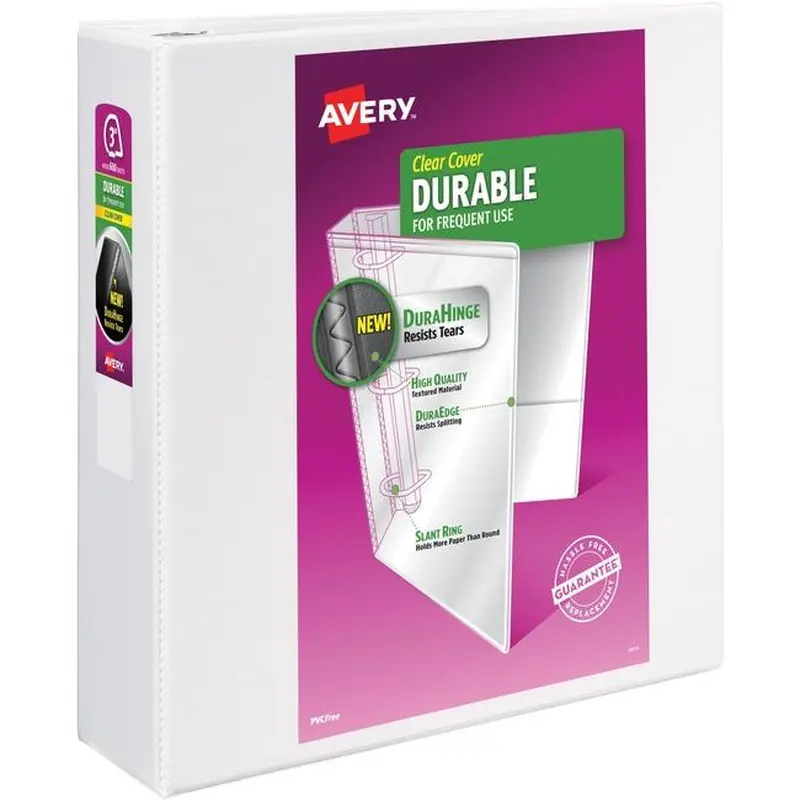 17042 BINDERS 3" WHITE SLANT D 600 SHEET CAPACITY