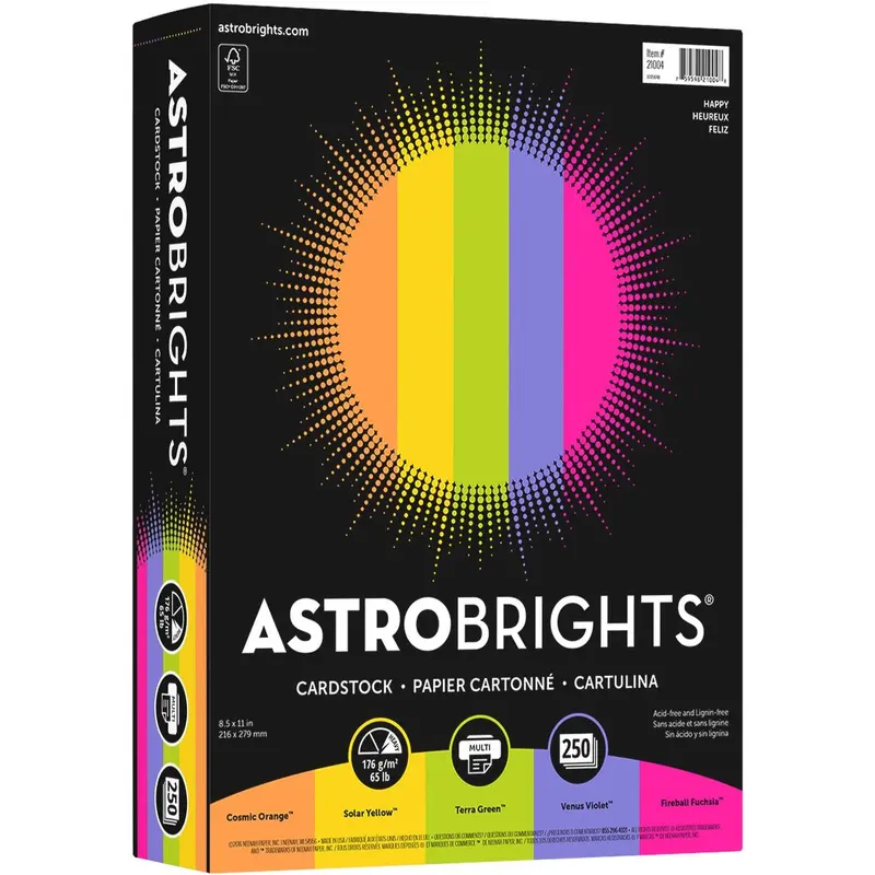 Astrobrights Colored Cardstock - "Happy" 5-Color Assortment