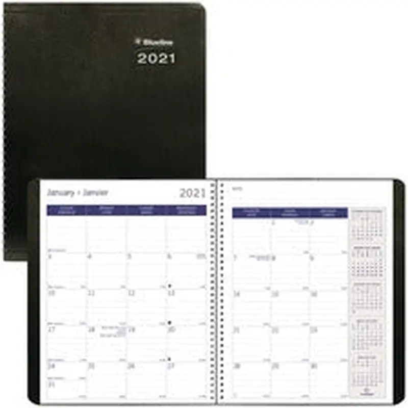 Blueline DuraGlobe Monthly Planner 2021, Black