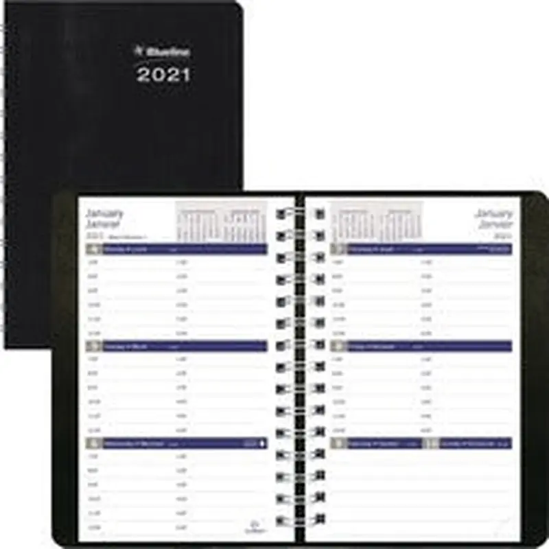 Blueline DuraGlobe Weekly Planner 2021, Black