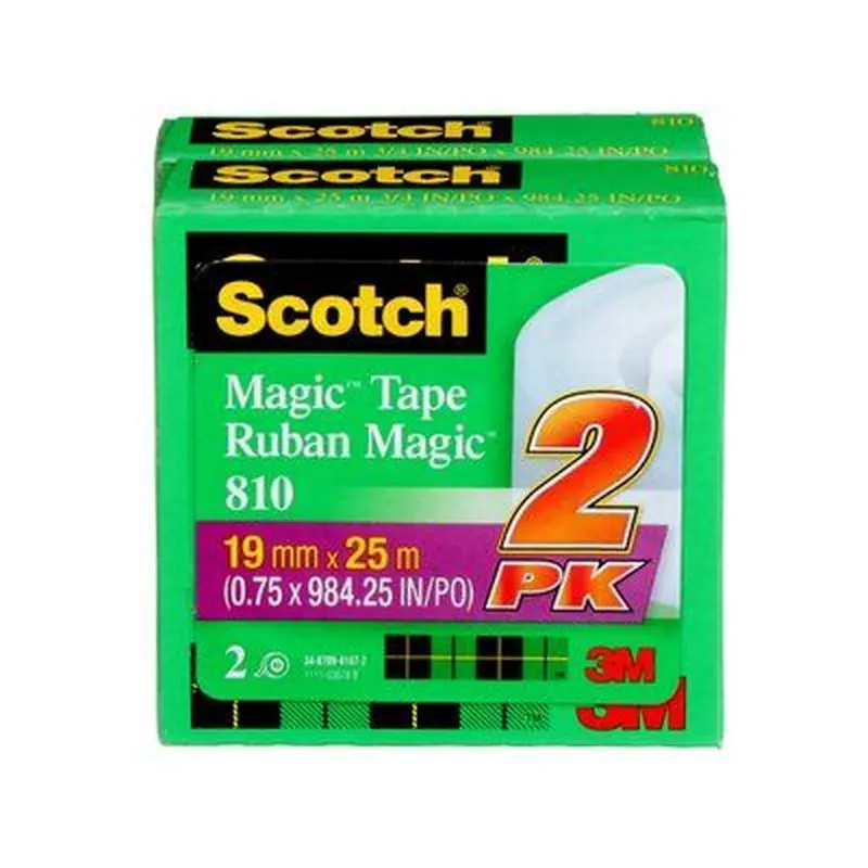 Scotch Magic Tape, 810-219-C, 0.75 in x 27.34 yd (19 mm x 25 m), boxed, 2/pack