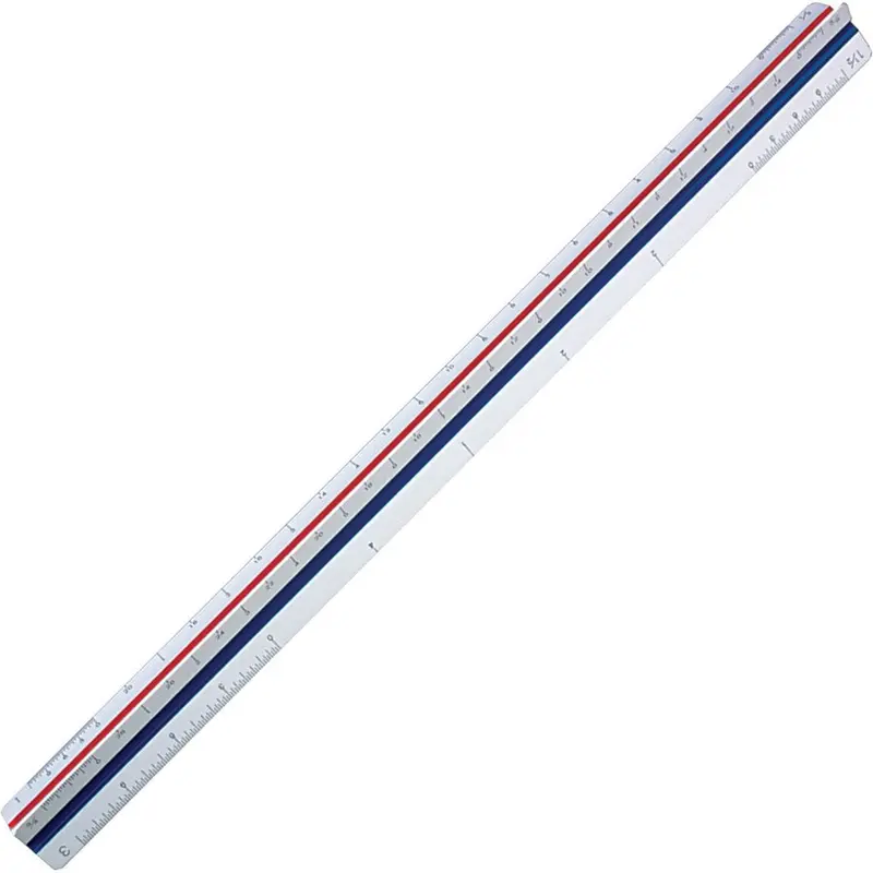 Staedtler Student Series 12" Triangular Scale - Imperial Measuring System - Polystyrene - White - 1 Each (98718-31BK)