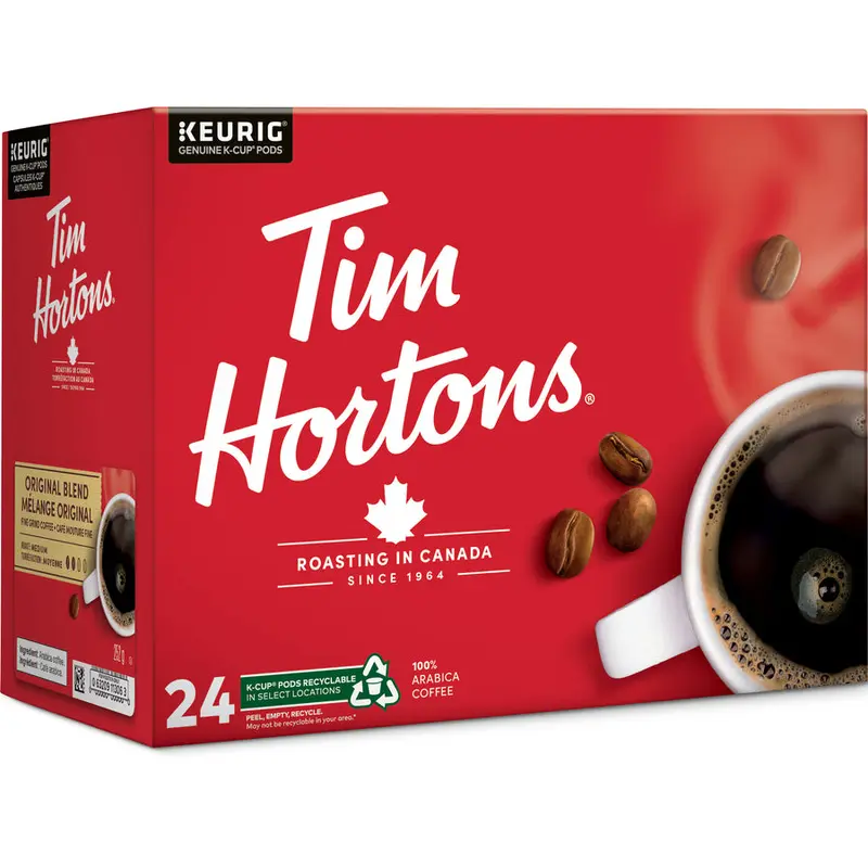 Tim Hortons K-Cup Keurig Coffee Pods Capsule - Kosher - 24 / BoxDark Roast - KEU 61-01307