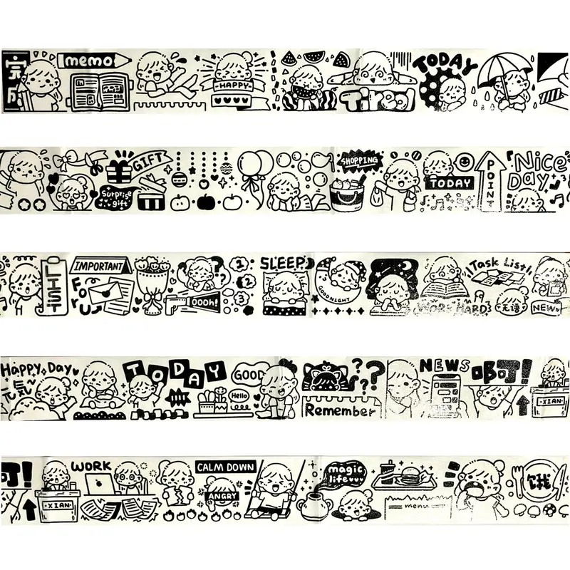 Snowball Studio Black and White Washi Sampler160cm DailyVlog