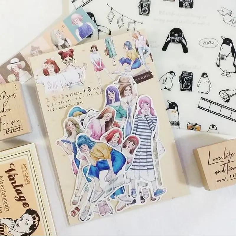 Starlulu Weather Sunny Girl Sticker Set 18 Pieces