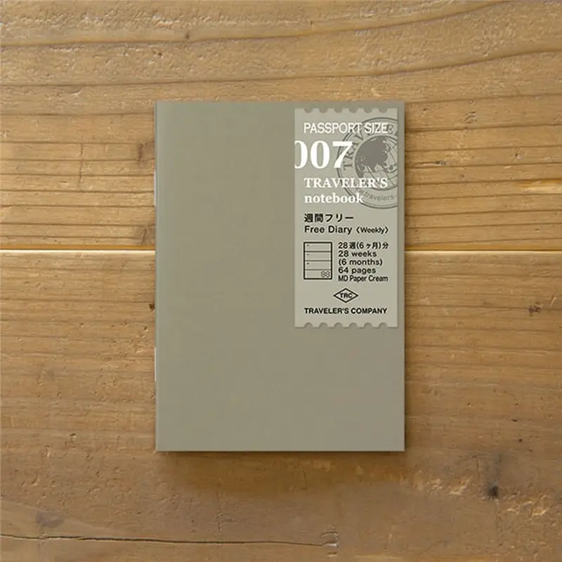 Traveler's Notebook Refill 007 - Weekly Free Passport Size