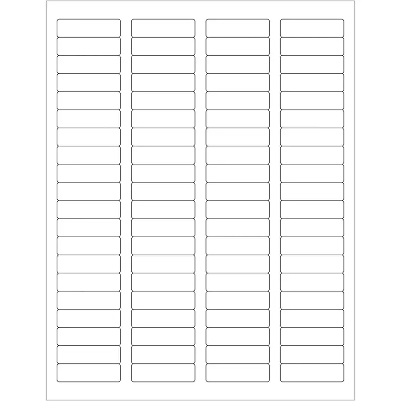 1 3/4 x 1/2" White Removable Rectangle Laser Labels 8000/Case