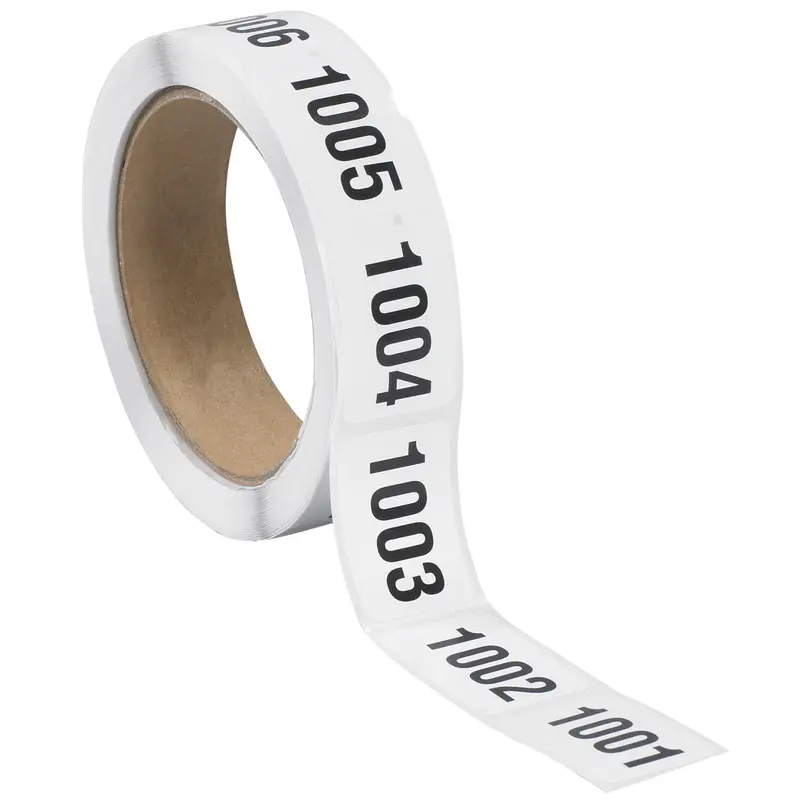 1 x 1 1/2" (1001-1500) Consecutive Numbered Labels 500/Roll