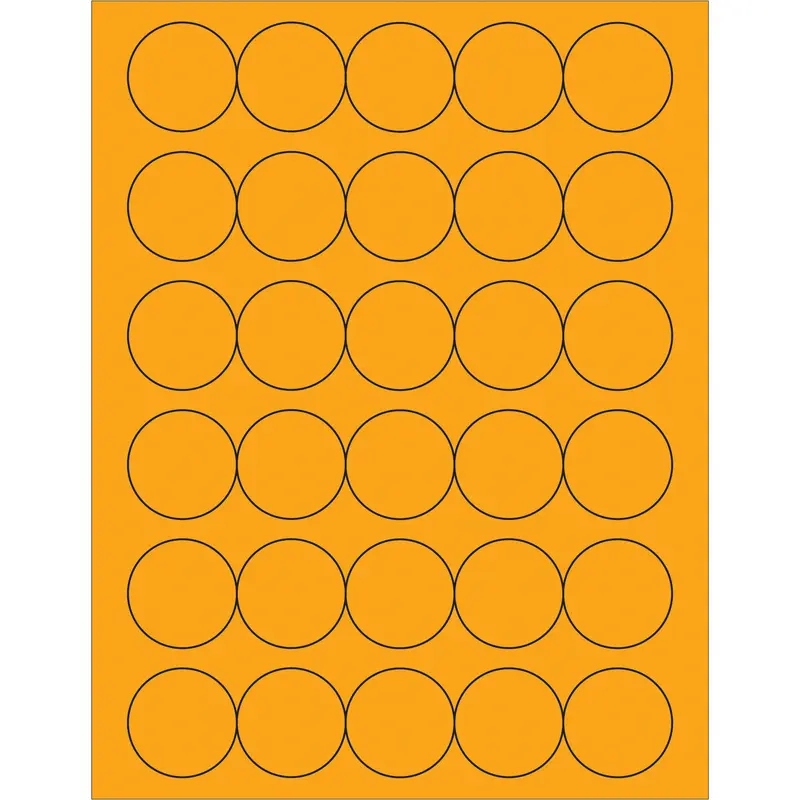 1 1/2" Fluorescent Orange Circle Laser Labels 3000/Case