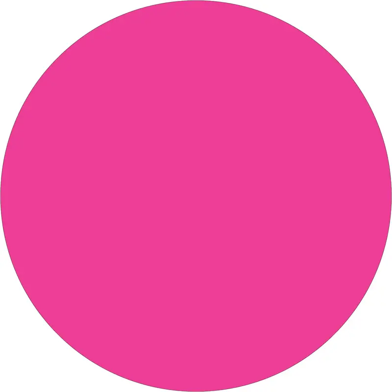 1 1/2" Fluorescent Pink Inventory Circle Labels 500/Roll