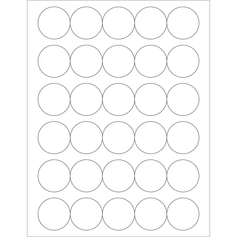 1 1/2" Glossy White Circle Laser Labels 3000/Case