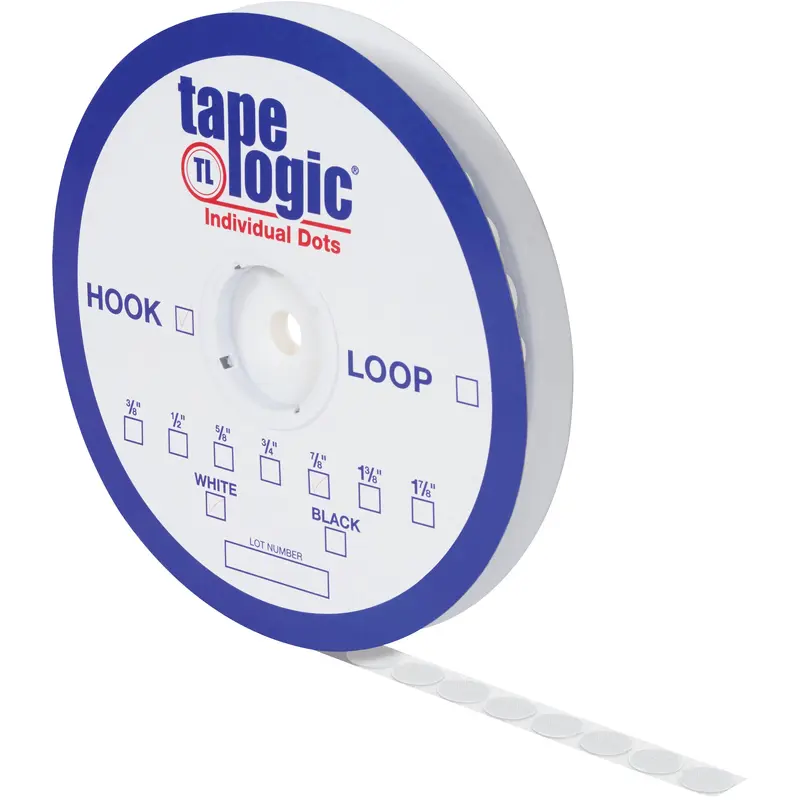 1 7/8" White Hook Individual Tape Dots 450/Case