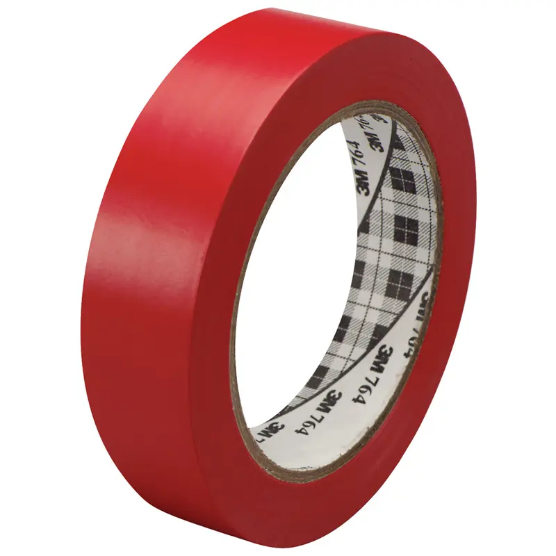 1" x 36 yds. Red 3M 764 Vinyl Tape 6/Case