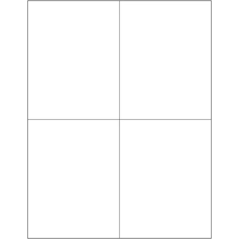 4 1/4 x 5 1/2" White Rectangle Laser Labels - Master Case 4000/Case