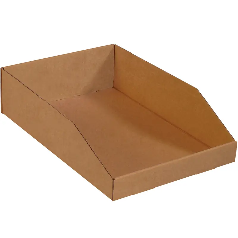10 x 12 x 4 1/2 Kraft Open-Top Corrugated Bin Box 25/Bundle