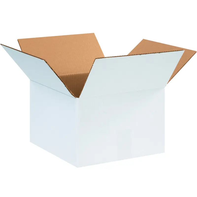 12 x 12 x 8 White Corrugated Boxes 25/Bundle