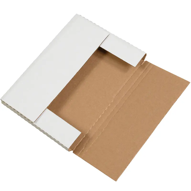12 1/8 x 9 1/8 x 4 White Easy-Fold Mailers 50/Bundle