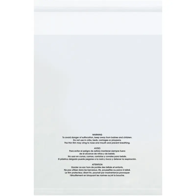14 x 20 - 1.5 Mil Resealable Suffocation Warning Poly Bags w/Vent Holes