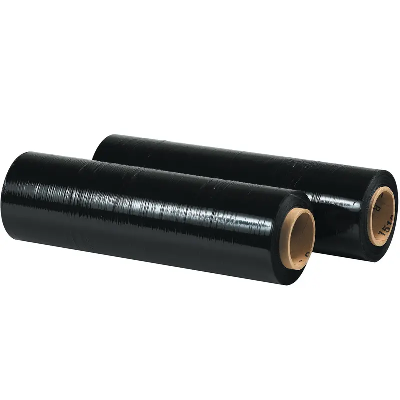 15" 80 Gauge 1500 Feet/Roll Black OPAQUE Stretchfilm 4/Case