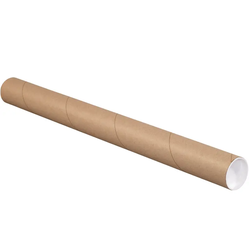 2 1/2 x 26 Brown Mailing Tubes With End Caps .070 Gauge 34/Case
