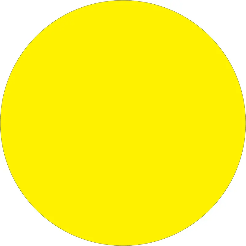 2" Fluorescent Yellow Inventory Circle Labels 500/Roll