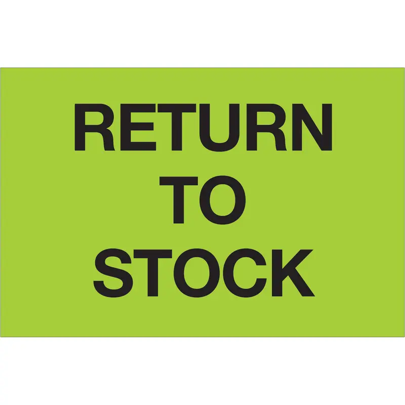 2 x 3" - "Return To Stock" (Fluorescent Green) Labels 500/Roll