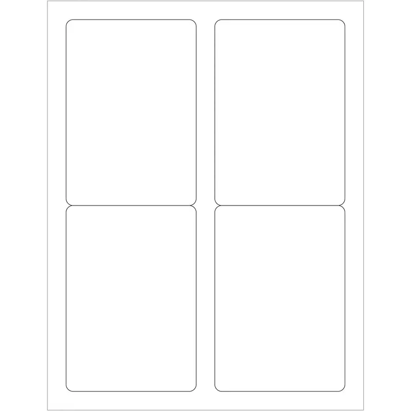 3 1/2 x 5" White Rectangle Laser Labels - Master Case 4000/Case