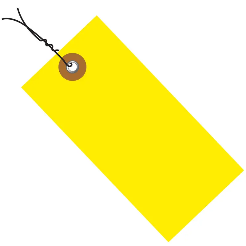 3 1/4 x 1 5/8 Yellow Tyvek Pre-Wired Shipping Tag 100/Case