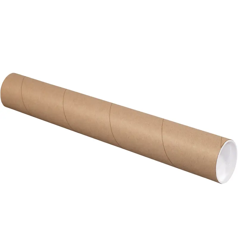 3 x 16 Brown Mailing Tubes With End Caps .060 Gauge 24/Case