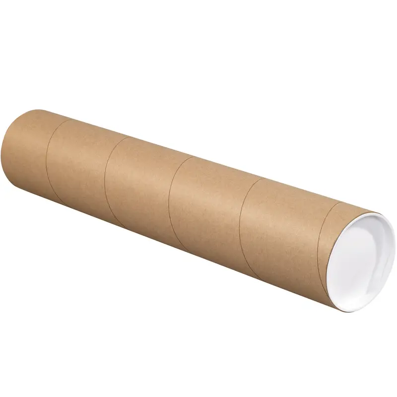 3 x 42 Brown Mailing Tubes With End Caps .070 Gauge 24/Case