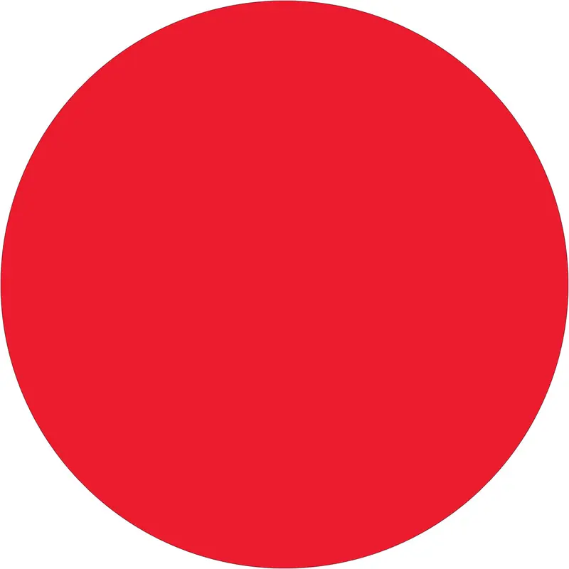 3" Fluorescent Red Inventory Circle Labels 500/Roll