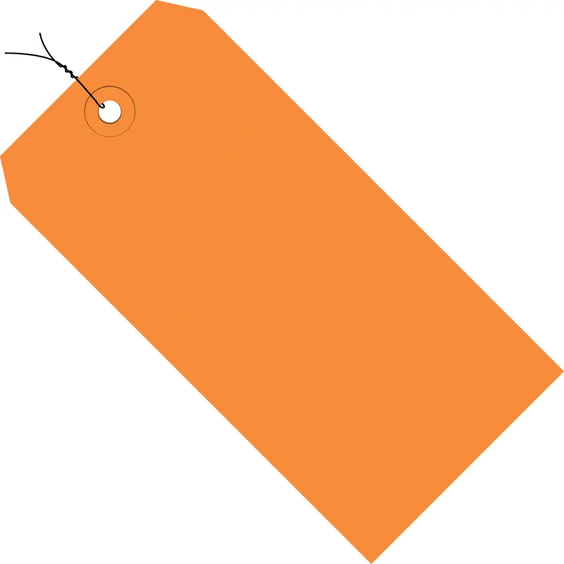 3-1/4 x 1-5/8 Pre-Wired Orange Tags (THICK BOARD - 13 POINT) 1000/Case