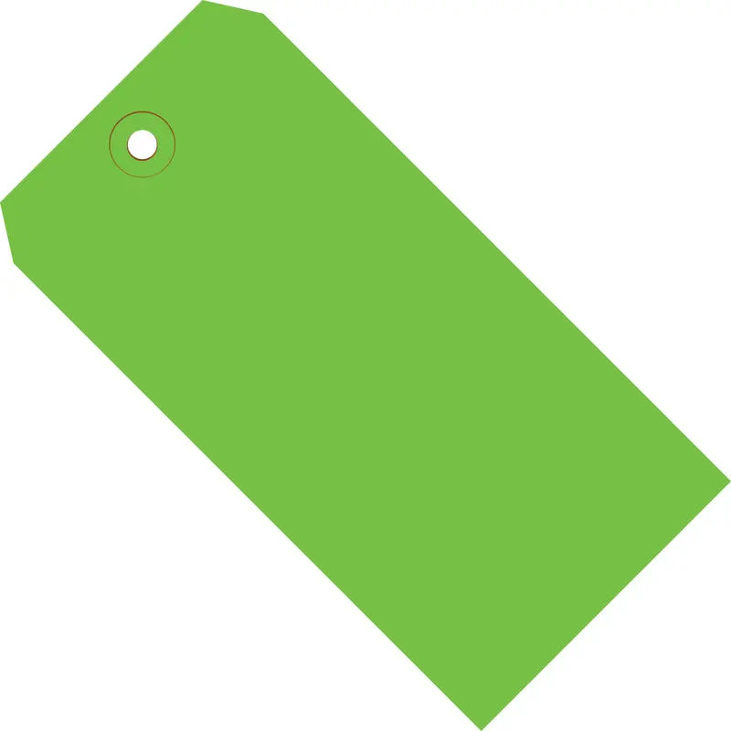 3-3/4 x 1-7/8 Green Tags (THICK BOARD - 13 POINT) 1000/Case