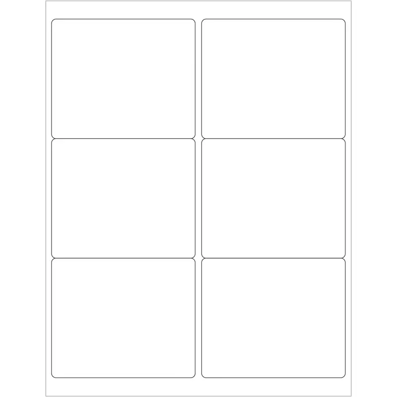 4 x 3 1/3" White Removable Rectangle Laser Labels 600/Case