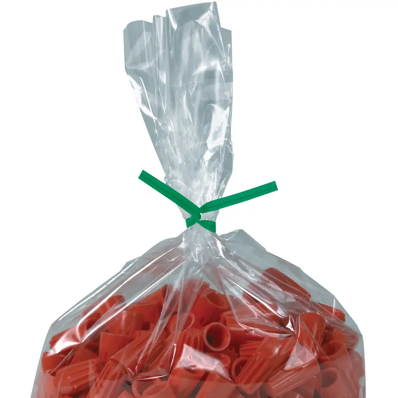 4 x 5/32 Green Plastic Twist Ties 2000/Case