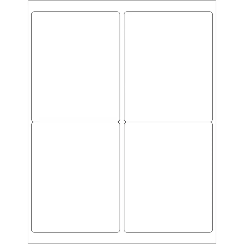 4 x 5" White Rectangle Laser Labels - Master Case 4000/Case