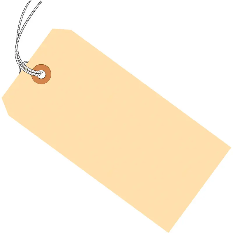 4-1/4 x 2-1/8 Pre-Strung Manila Tags (THIN BOARD - 10 POINT) 1000/Case